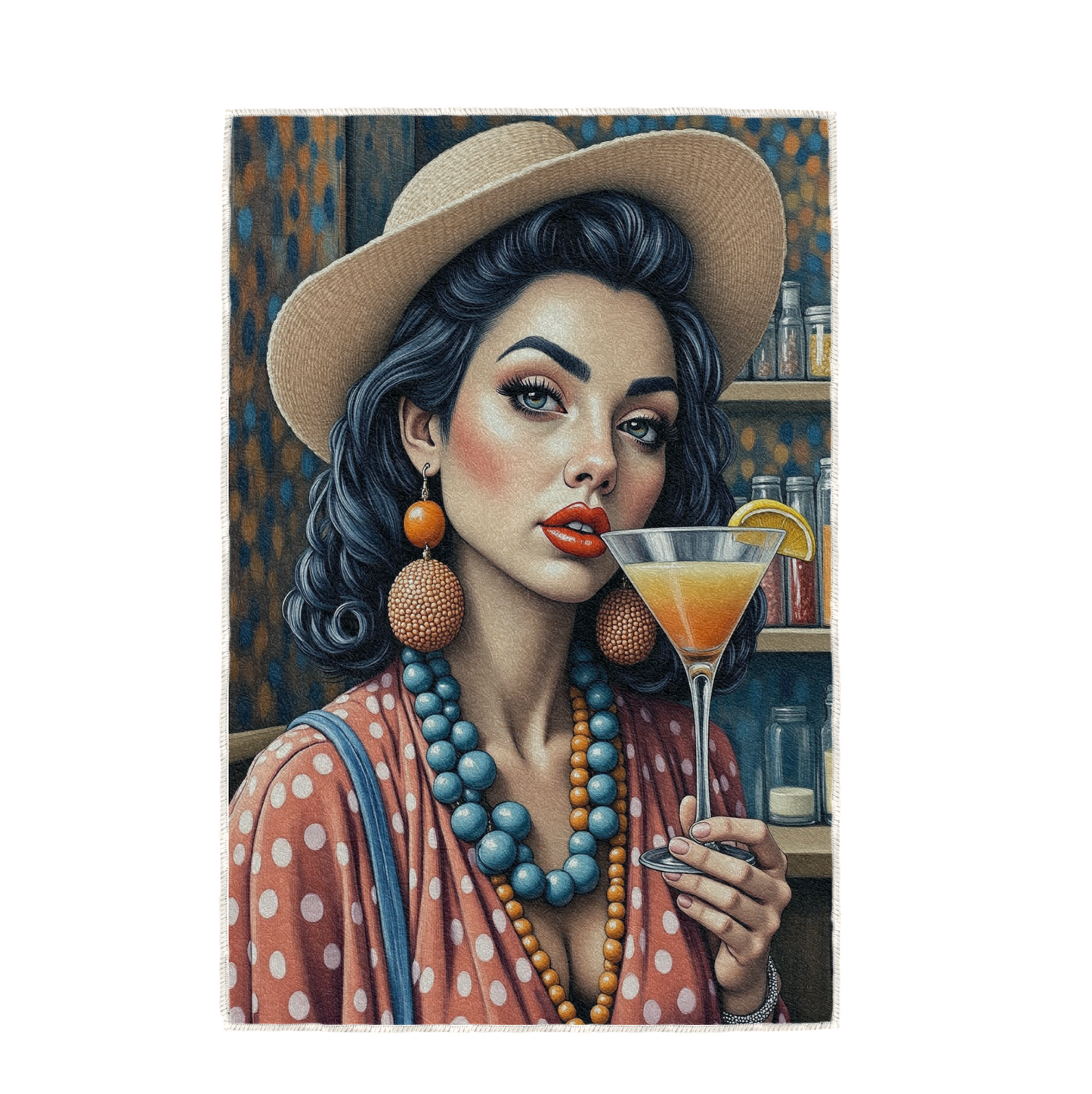 COCKTAIL HOUR, HAND TOWEL / TEXTILE WALL ART