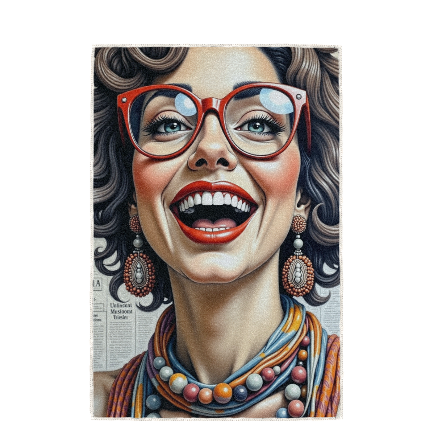 LAUGH, HAND TOWEL / TEXTILE WALL ART