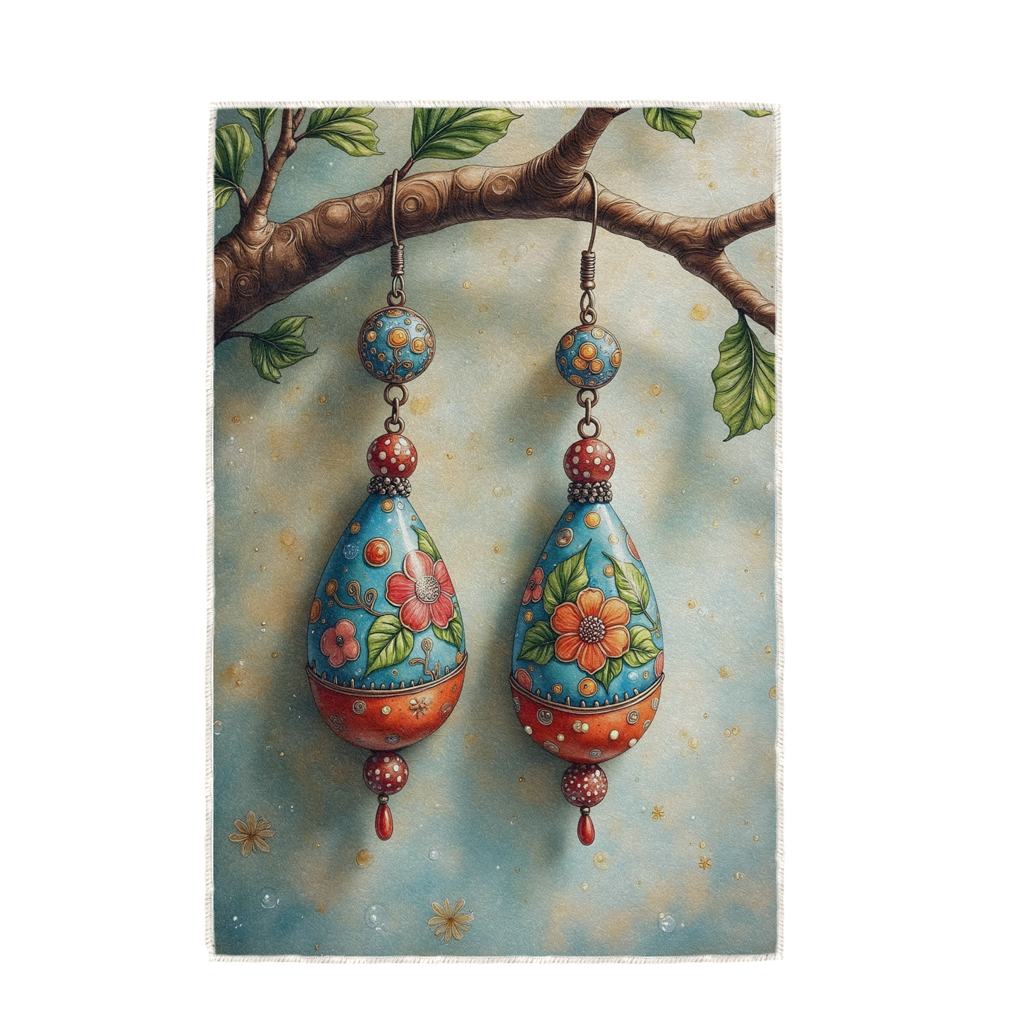 PETALS AND DOTS, HAND TOWEL / TEXTILE WALL ART
