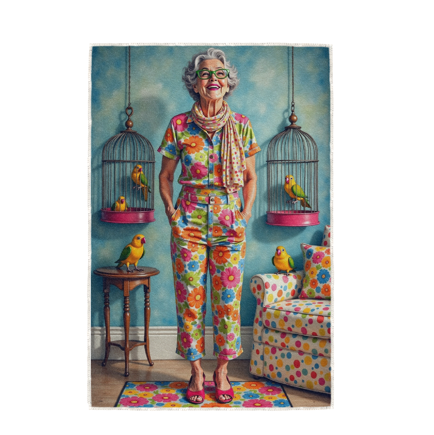 PETAL POWER 2, HAND TOWEL / TEXTILE WALL ART