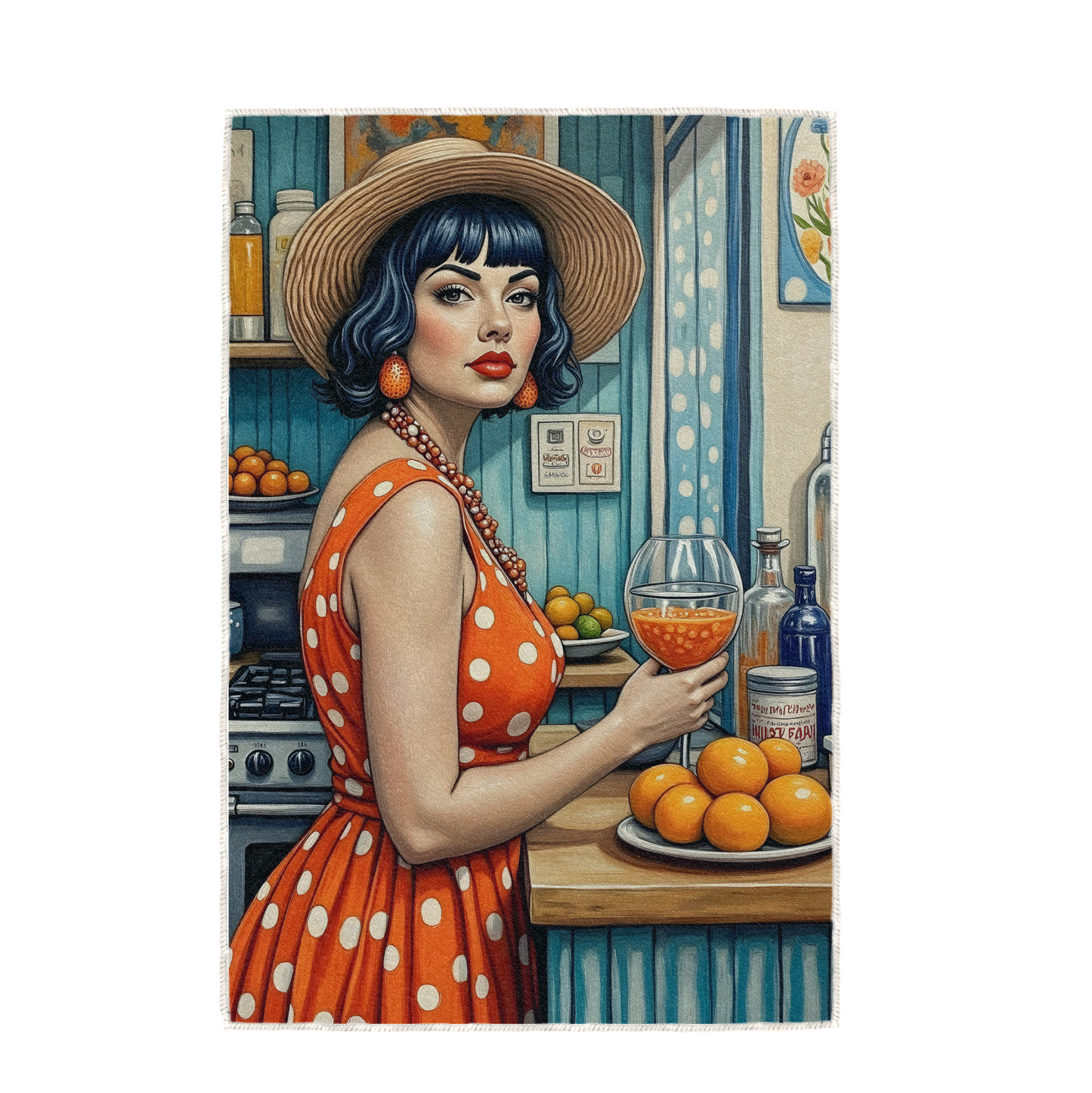 CITRUS BLISS, HAND TOWEL / TEXTILE WALL ART
