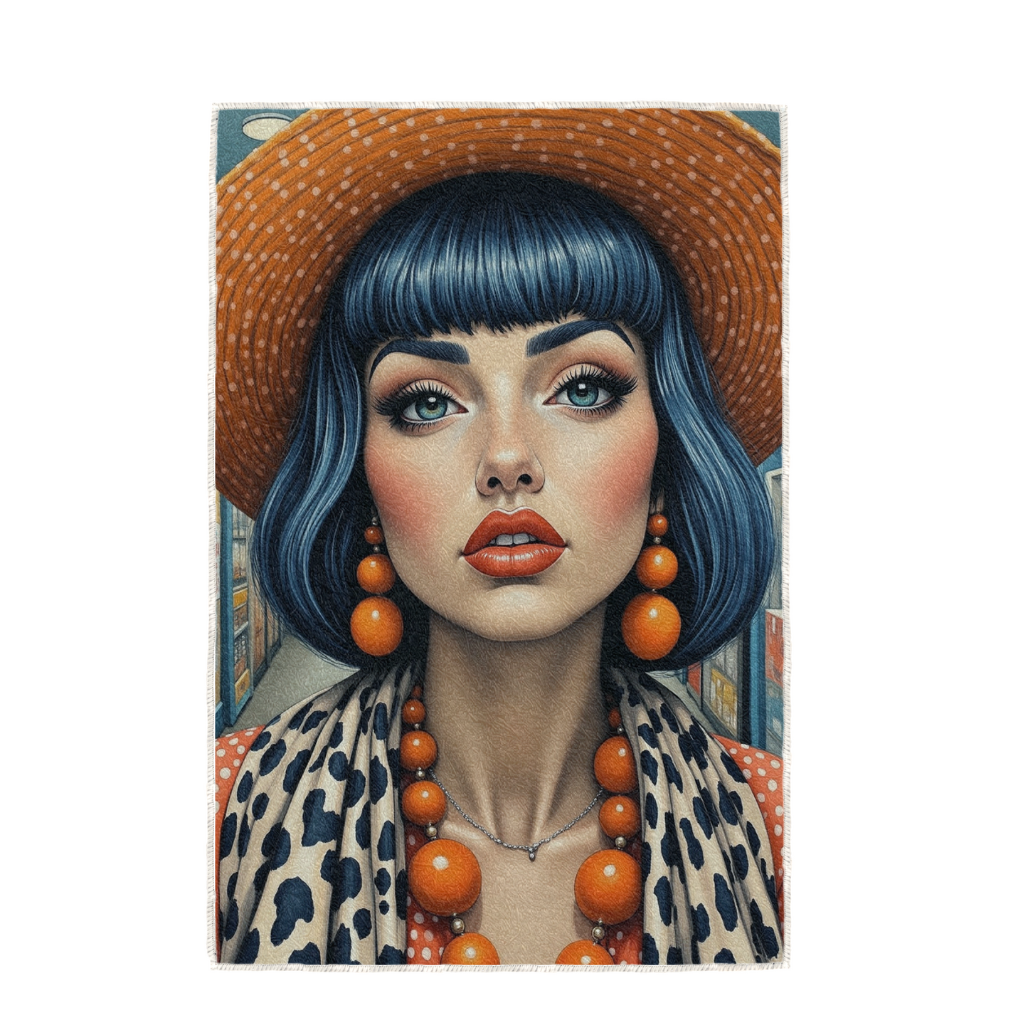 TANGERINE GLOSS, HAND TOWEL / TEXTILE WALL ART