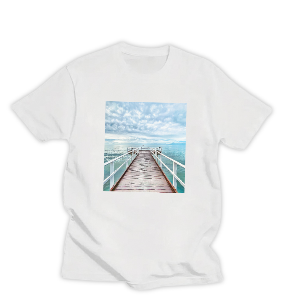 METALLIC BLUE JETTY, UNISEX T-SHIRT