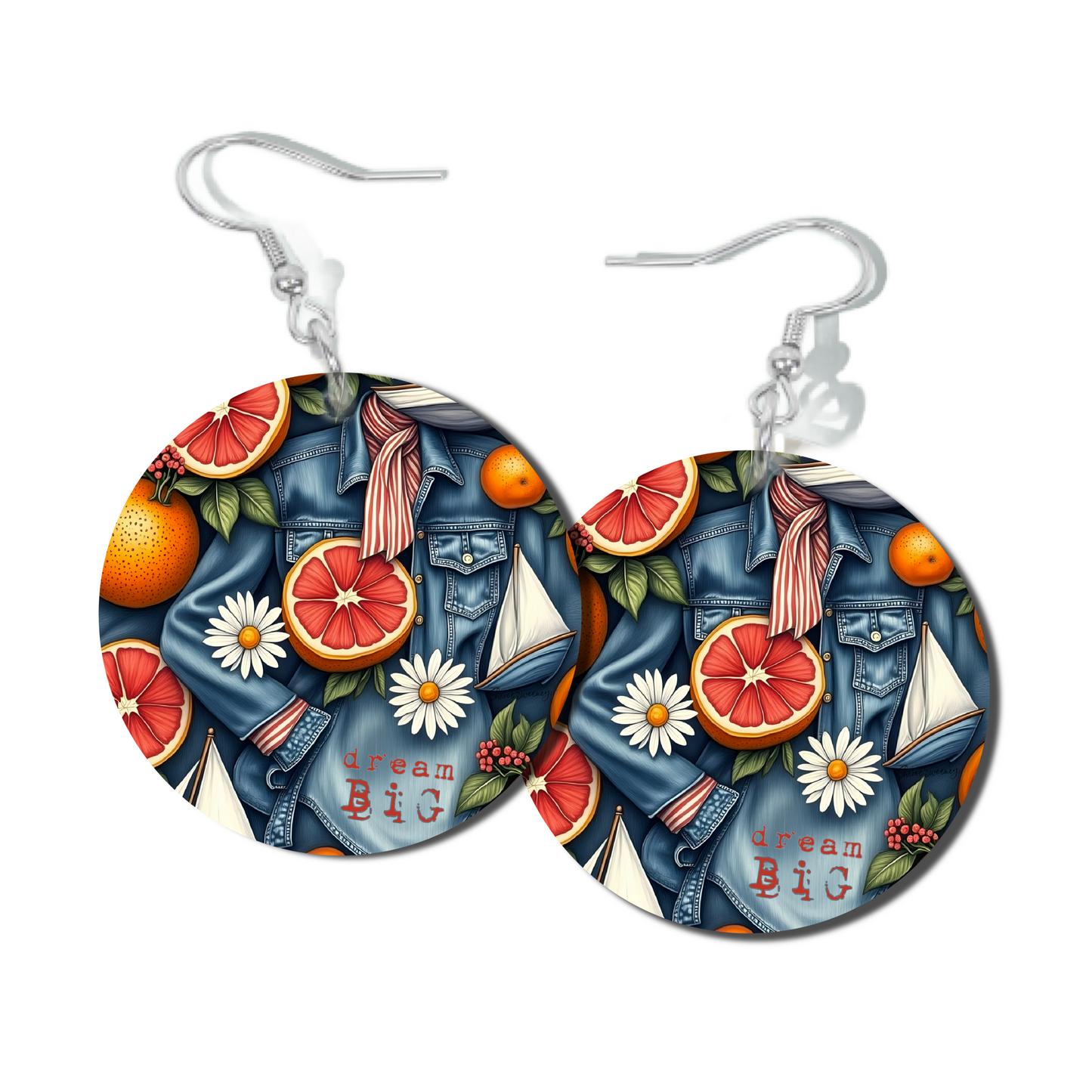 DAISY AND DENIM, ROUND EARRINGS