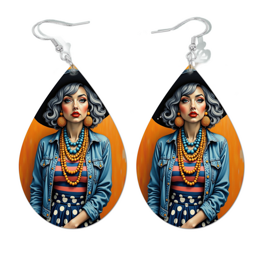 DENIM AND SPICE WATERDROP EARRINGS
