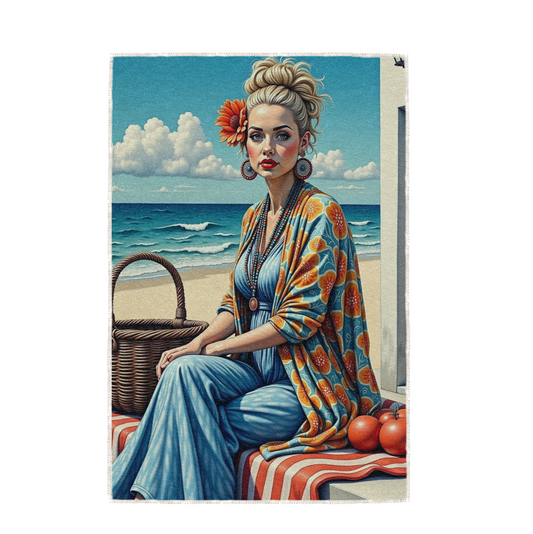 PICNIC FOR ONE, HAND TOWEL / TEXTILE WALL ART