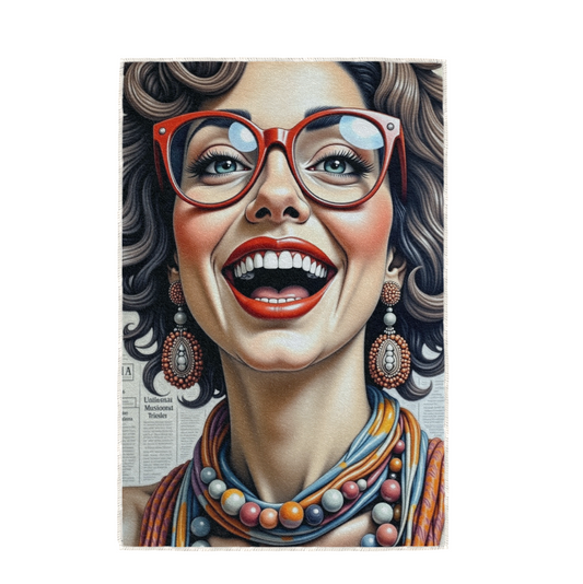 LAUGH, HAND TOWEL / TEXTILE WALL ART