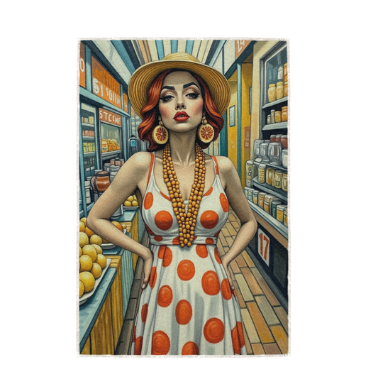 BOLD DOTS, HAND TOWEL / TEXTILE WALL ART