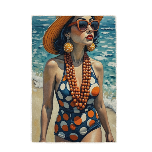 DOTS AND TIDE, HAND TOWEL / TEXTILE WALL ART