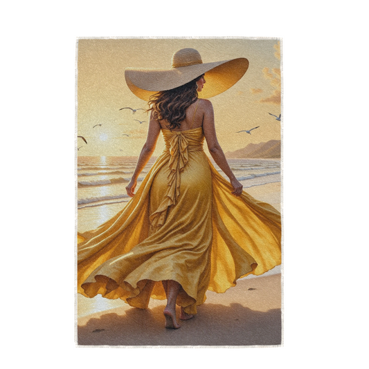 GOLDEN GOWN, HAND TOWEL / TEXTILE WALL ART