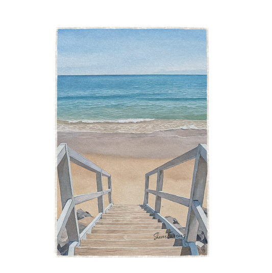 STAIRS TO SERENITY, HAND TOWEL / TEXTILE WALL ART