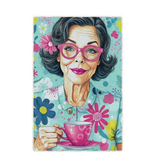 FLORAL BREW, HAND TOWEL / TEXTILE WALL ART