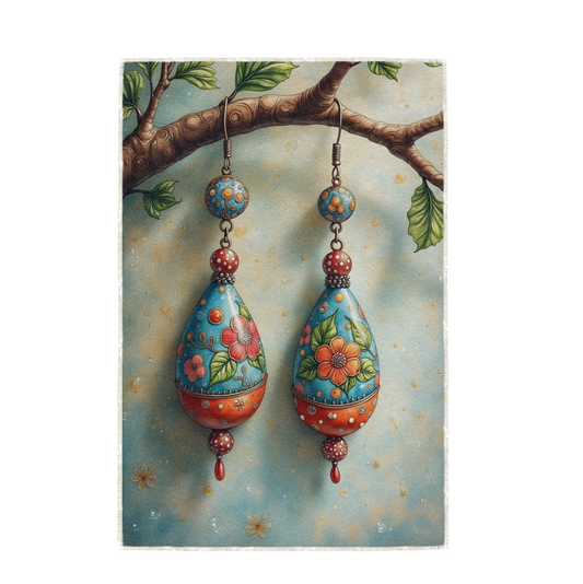 PETALS AND DOTS, HAND TOWEL / TEXTILE WALL ART