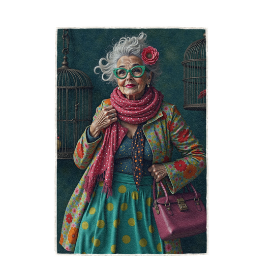 FLORAL COAT, HAND TOWEL / TEXTILE WALL ART