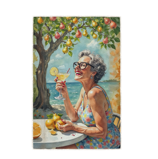 PEAR COCKTAIL, HAND TOWEL / TEXTILE WALL ART