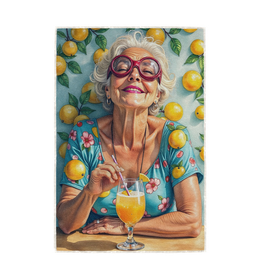 LEMONADE, HAND TOWEL / TEXTILE WALL ART