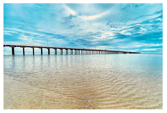 METALLIC BLUE PIER 2 GREETING CARD