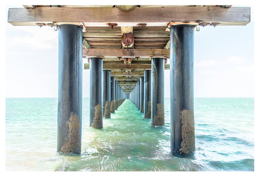 PIER IN GREEN 1 GREETING CARD