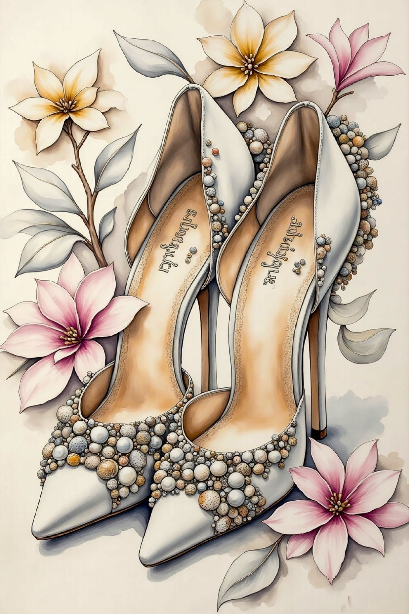 HEELS AND PEARLS GREETING CARD