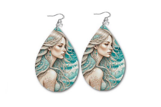 EMBELLISHED IN AQUA WATERDROP EARRINGS