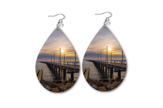 SATIN SUNRISE WATERDROP EARRINGS