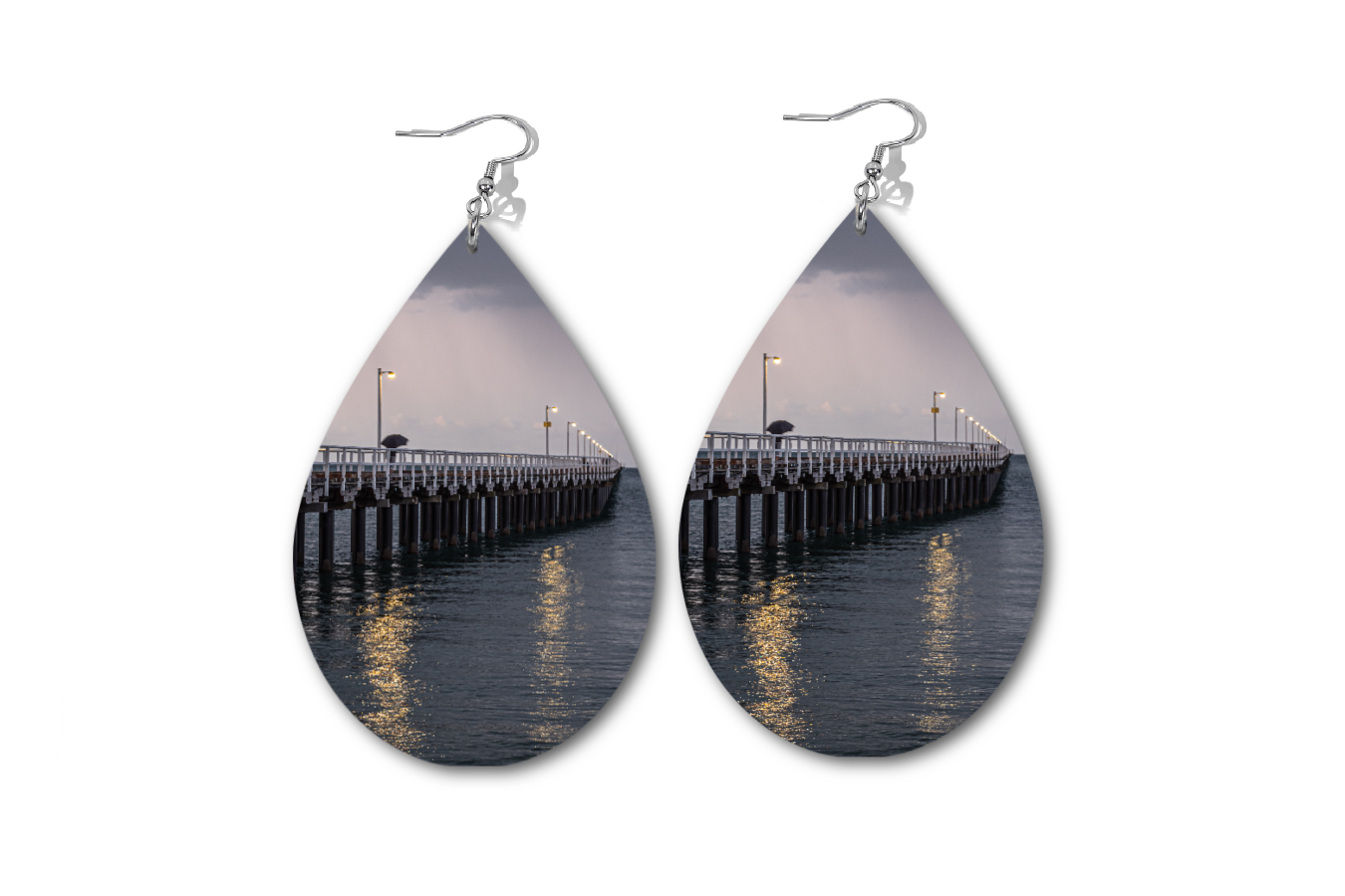 UMBRELLA ON PIER WATERDROP EARRINGS