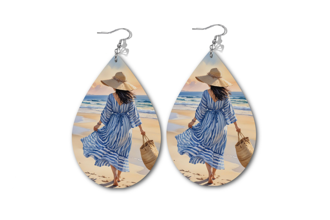 SEASIDE STRIPES WATERDROP EARRINGS