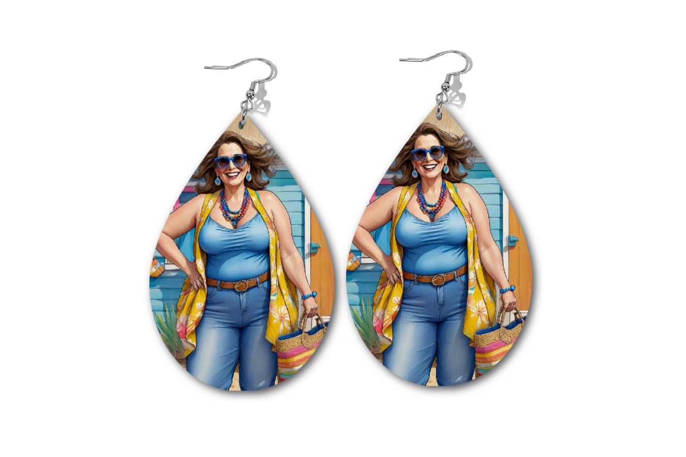 BEACH BABE IN BLUE WATERDROP EARRINGS