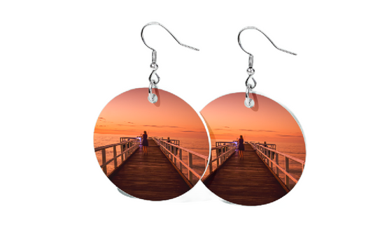 LADY IN RED ROUND EARRINGS