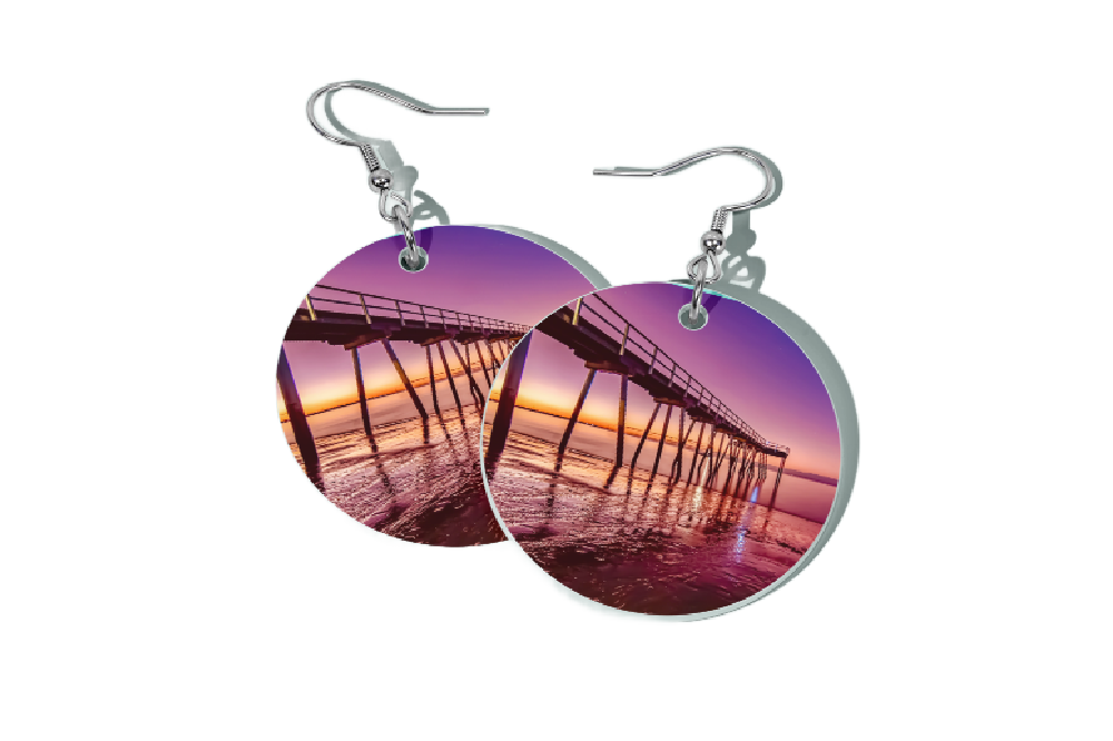 MAGENTA AT DUSK ROUND EARRINGS