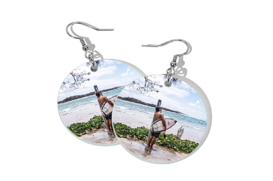 BEACH SHOWER ROUND EARRINGS