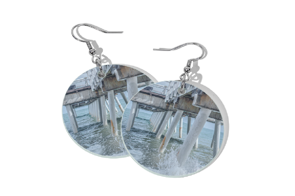 JETTY IN SEAGREEN ROUND EARRINGS