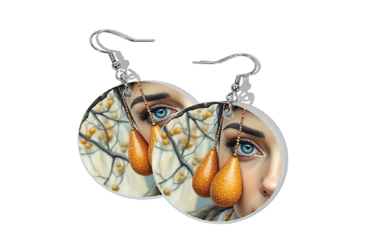 PEAR GLAZE ROUND EARRINGS