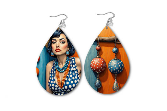 DOTS AND BEADS COMBO 2 WATERDROP EARRINGS