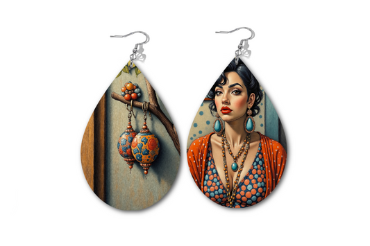 DOTS AND BEADS COMBO 4 WATERDROP EARRINGS