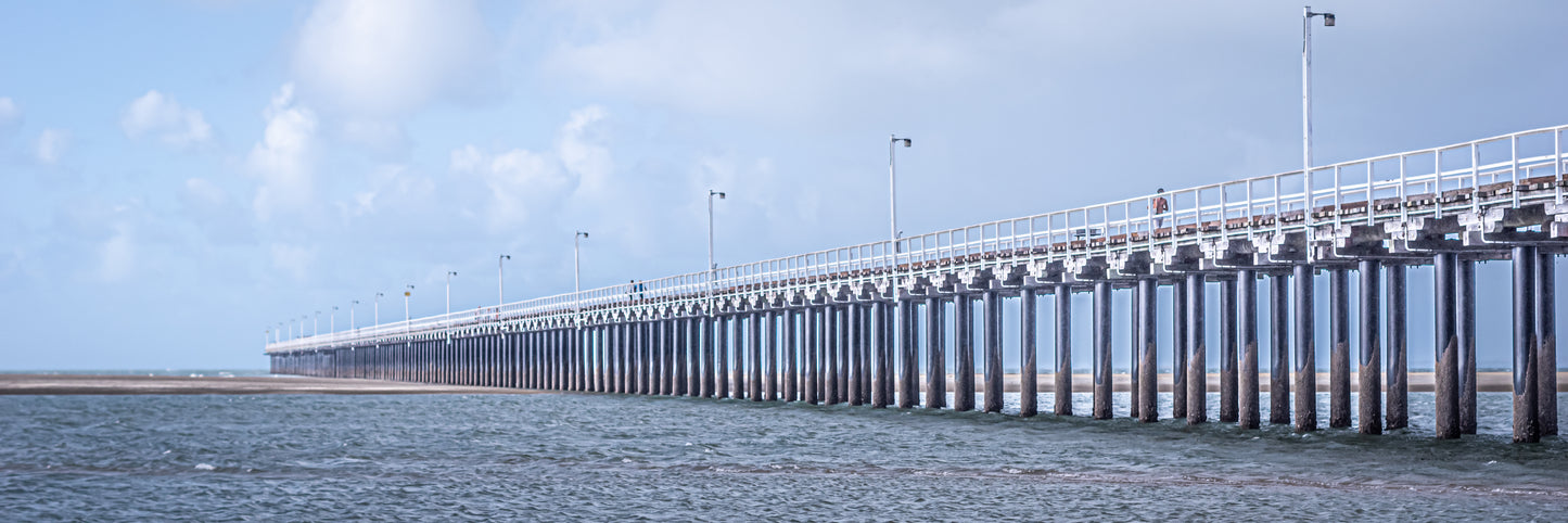 PIER ON SANDBAR PANORAMIC CANVAS