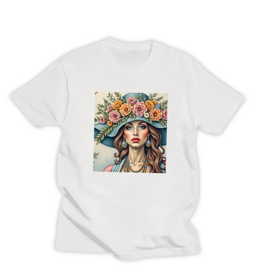 FLORAL BRIM, WOMEN'S T-SHIRT