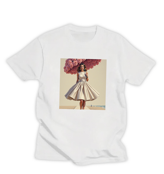 UMBRELLA OF ROSES, WOMEN'S T-SHIRT