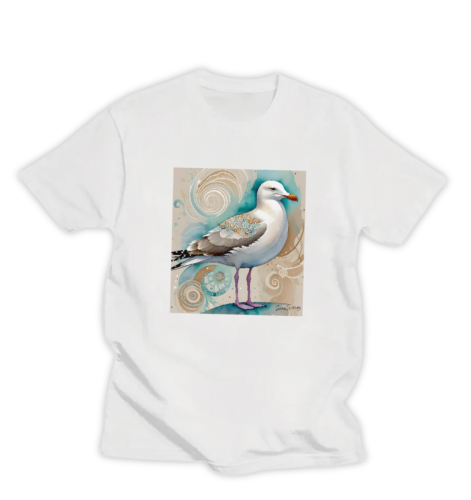 SEAGULL IN AQUA WOMEN'S T-SHIRT