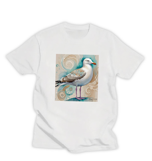 SEAGULL IN AQUA WOMEN'S T-SHIRT