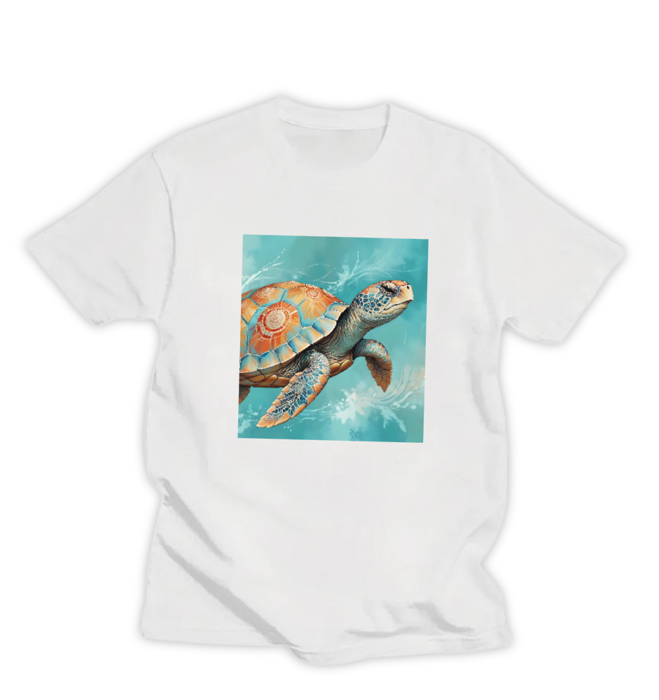 TURTLE IN AQUA WOMEN'S T-SHIRT