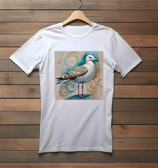 SEAGULL IN AQUA WOMEN'S T-SHIRT