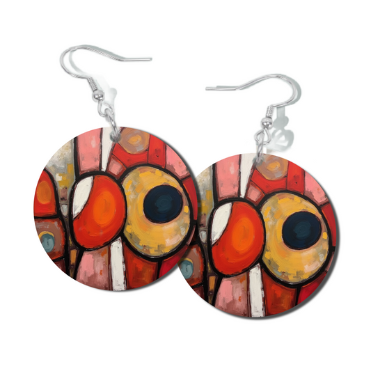 CORAL SYMPHONY, ROUND EARRINGS