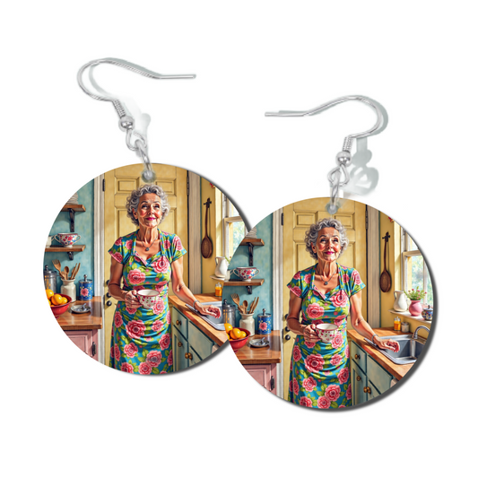 PINK BLOSSOM TEA ROUND EARRINGS