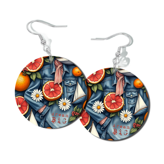 DAISY AND DENIM, ROUND EARRINGS