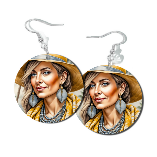 DAFFODIL, ROUND EARRINGS
