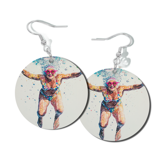 POLKA DOT BIKINI, ROUND EARRINGS