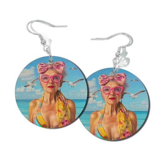 BEACH BABE, ROUND EARRINGS