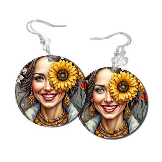 RADIANT GAZE ROUND EARRINGS
