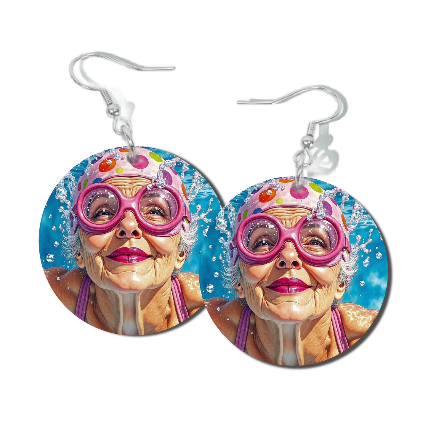 PINK BUBBLES ROUND EARRINGS